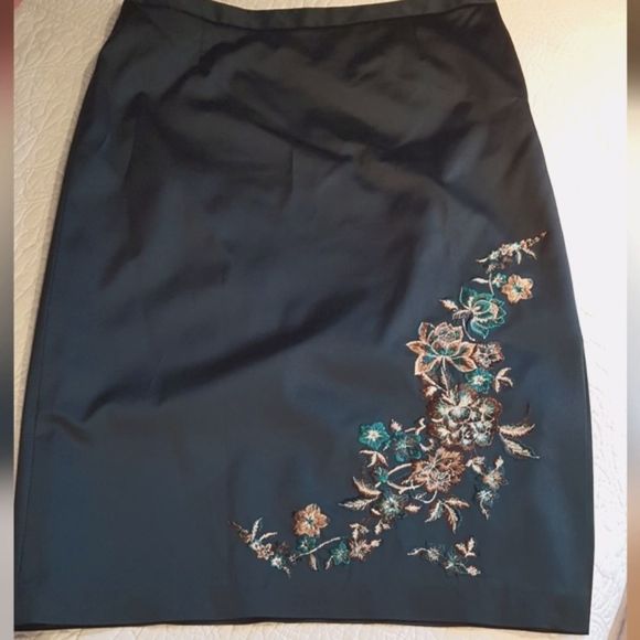 NEXT Tailored By. 🌻NWOT🌻 STUNNING Teal Embroidered SKIRT *UK Size 14 /Medium - Picture 4 of 14